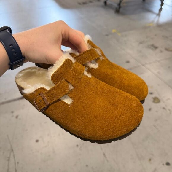 Birkenstock Shoes - Birkenstock Boston Shearling Clog Womens Size 6 R 40 Germany Made Suede Shoes